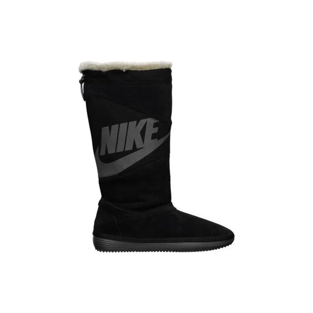 Nike Women's Black Hoodie 599500-090 Sheepskin Mid-Calf Winter Snow Boot Size 7